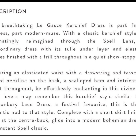 NWOT Spell and the Gypsy Collective Le Gauze Lace Kerchief Dress Sz. L - Picture 10 of 11